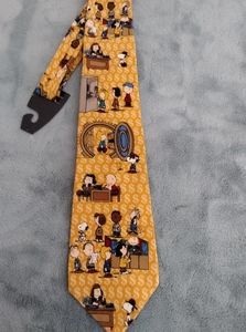 Peanuts mustard yellow tie with money $ background.